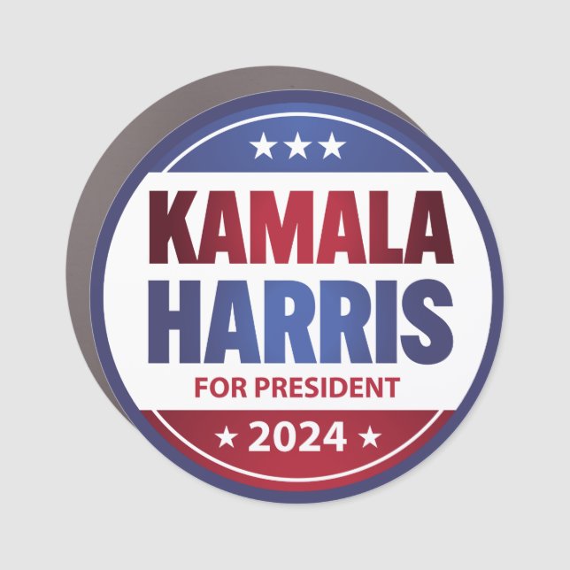 Kamala Harris For President 2024 Blue Car Magnet (Front)