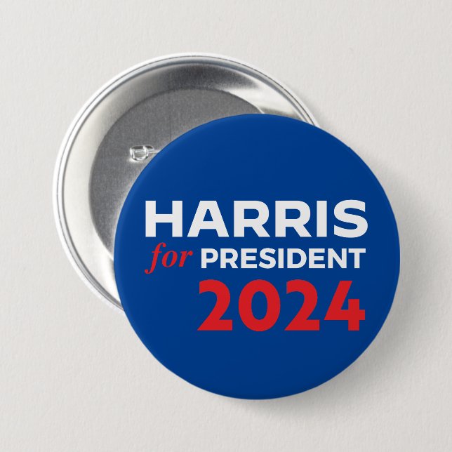 Kamala Harris for President 2024 Button (Front & Back)