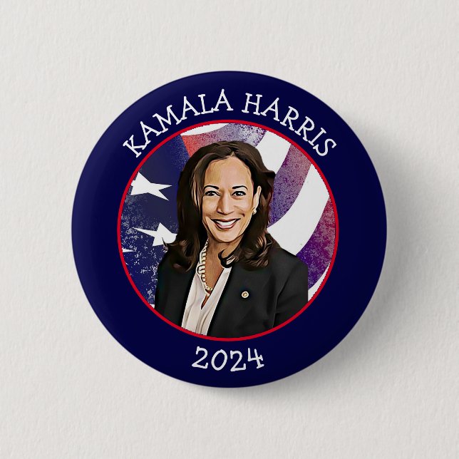 Kamala Harris for President 2024 Button (Front)