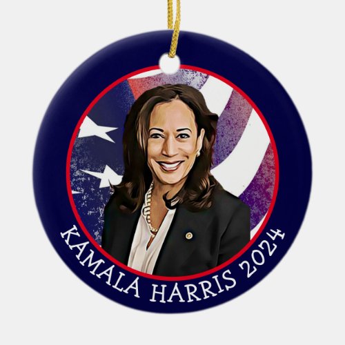 Kamala Harris for President 2024 Ceramic Ornament