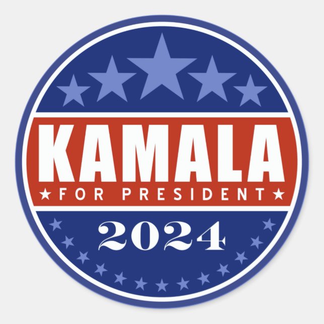 Kamala Harris for President 2024 Classic Round Sticker (Front)