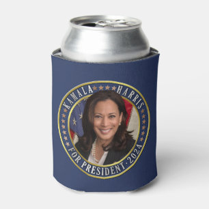 Kamala Harris for President 2024 Democrat Photo Can Cooler