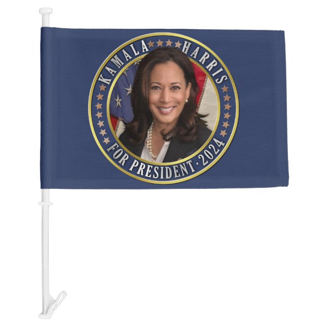 Kamala Harris for President 2024 Democrat Photo Car Flag (Front)