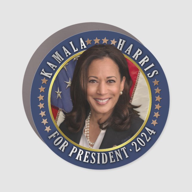Kamala Harris for President 2024 Democrat Photo Car Magnet (Front)