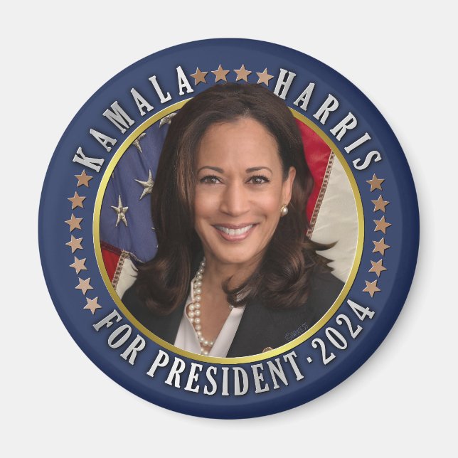 Kamala Harris for President 2024 Democrat Photo Magnet (Front)