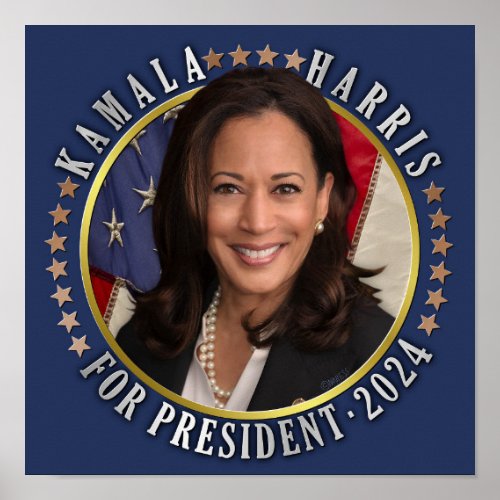 Kamala Harris for President 2024 Democrat Photo Poster