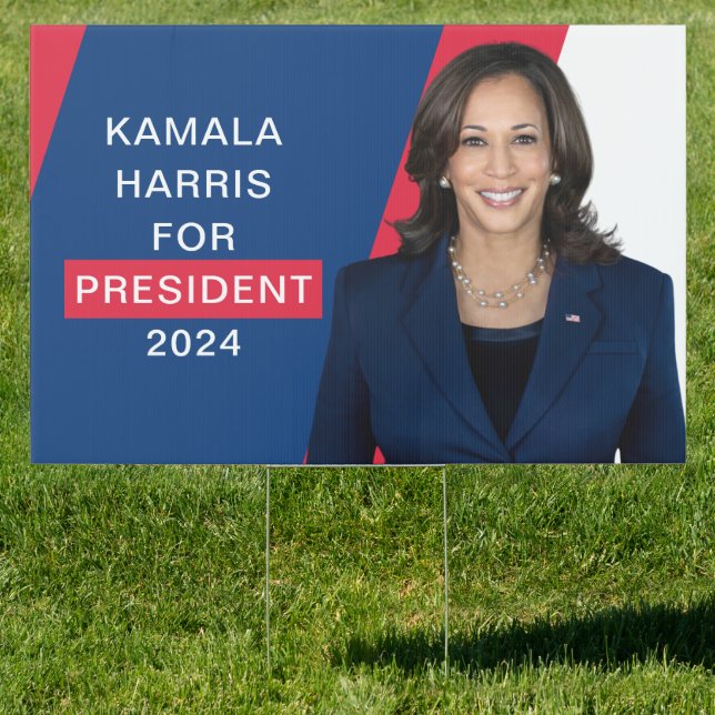 Kamala Harris For President 2024 Democrat Yard Sign (Insitu)