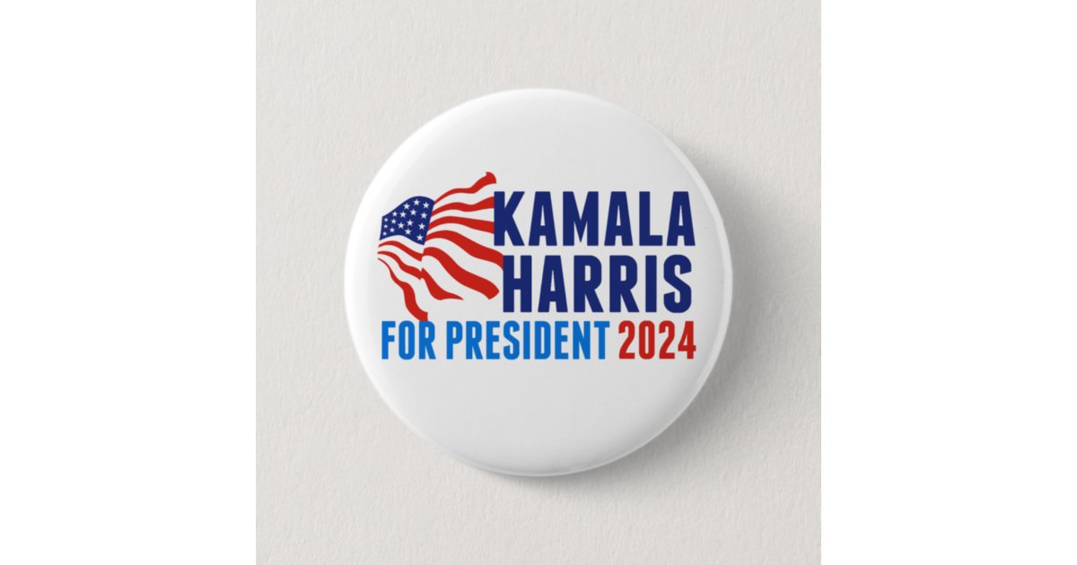 Kamala Harris for President 2024 Election Button Zazzle