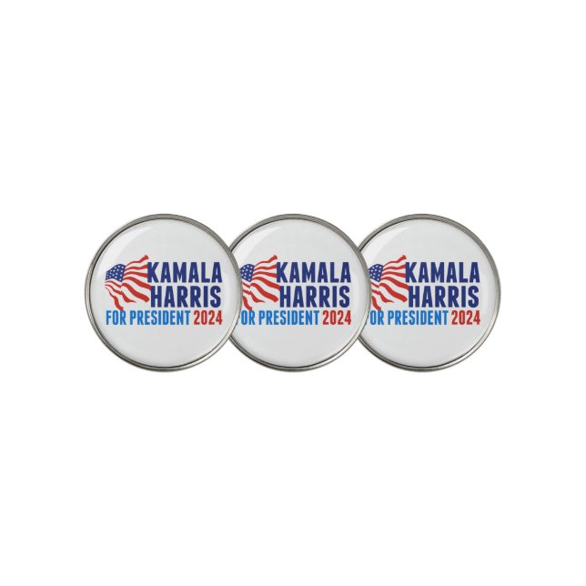 Kamala Harris for President 2024 Election Golf Ball Marker (3 Up)