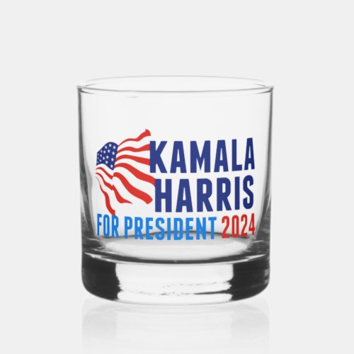 Kamala Harris for President 2024 Election Whiskey Glass