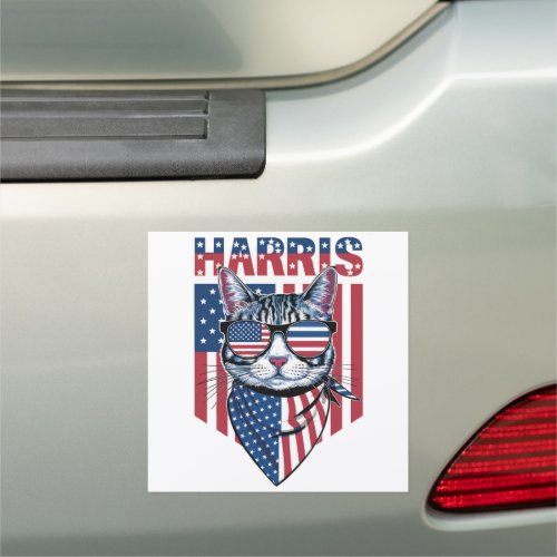 Kamala Harris for President 2024 Funny Cat  Car Magnet