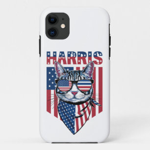 Kamala Harris for President 2024 Funny Cat iPhone 11 Case