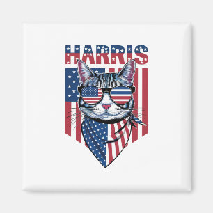 Kamala Harris for President 2024 Funny Cat Magnet