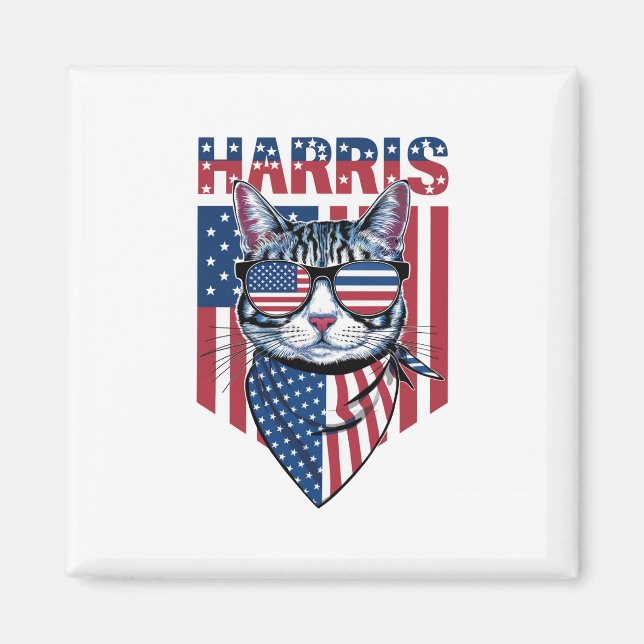 Kamala Harris for President 2024 Funny Cat  Magnet (Front)