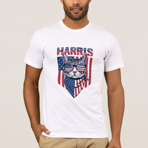 Kamala Harris for President 2024 Funny Cat  T_Shirt