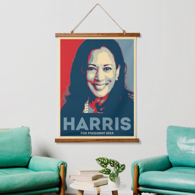 Kamala Harris For President 2024 Hanging Tapestry (Living Room)