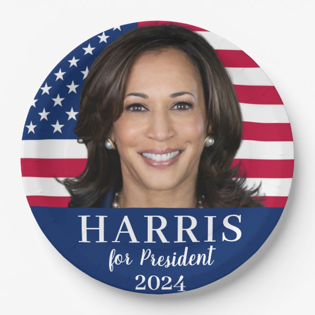 Kamala Harris For President 2024 Paper Plates (Front)