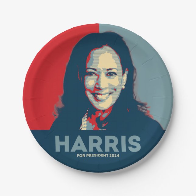 Kamala Harris For President 2024 Paper Plates (Front)