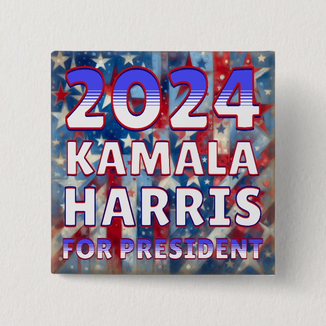 Kamala Harris for President 2024 Presidential  Button (Front)