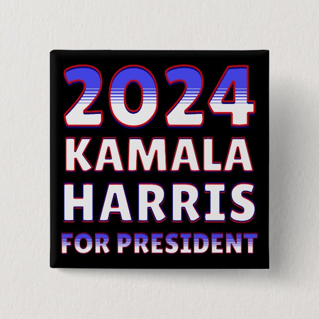 Kamala Harris for President 2024 Presidential  Button (Front)