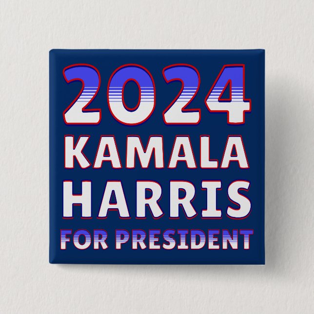 Kamala Harris for President 2024 Presidential  Button (Front)