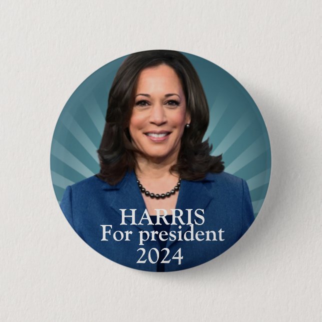 Kamala harris for president 2024 women  button (Front)