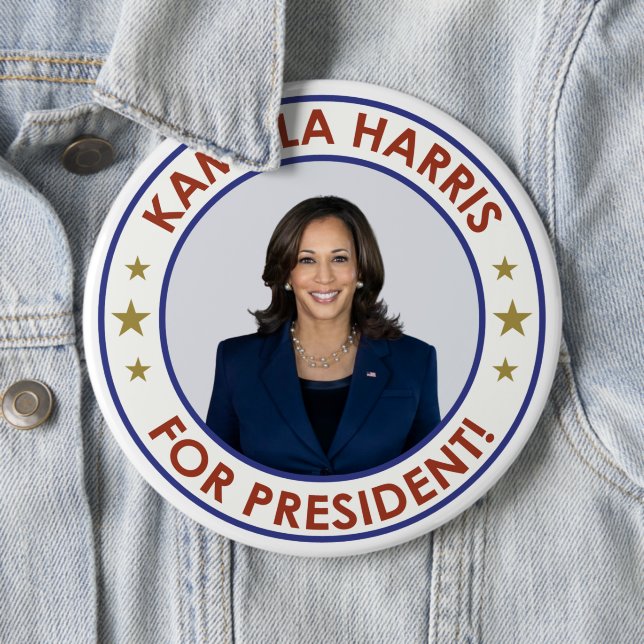 KAMALA HARRIS FOR PRESIDENT! BUTTON (In Situ)