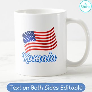 Kamala Harris for President Elegant Script US Flag