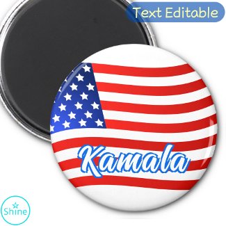 Kamala Harris for President Elegant Script US Flag