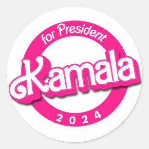 Kamala Harris for President in Pink Classic Round Sticker