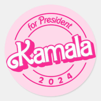 Kamala Harris for President in Pink Classic Round Sticker