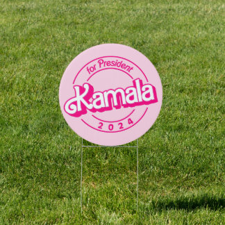 Kamala Harris for President in Pink Sign