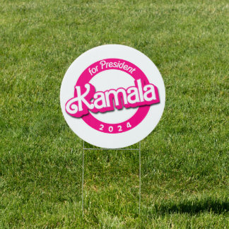Kamala Harris for President in Pink Sign