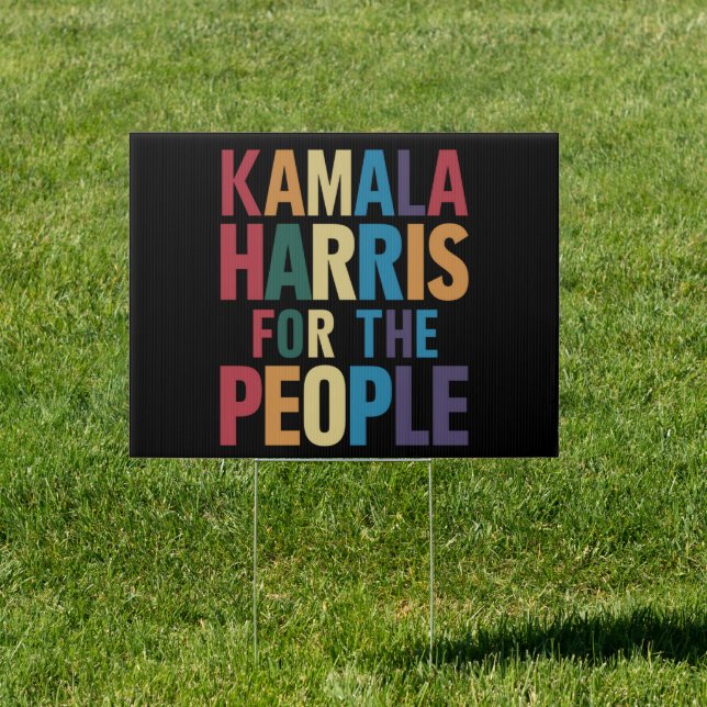 Kamala Harris For President LGBT Gay Pride Rainbow Sign (Insitu)