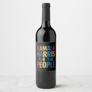 Kamala Harris For President LGBT Gay Pride Rainbow Wine Label