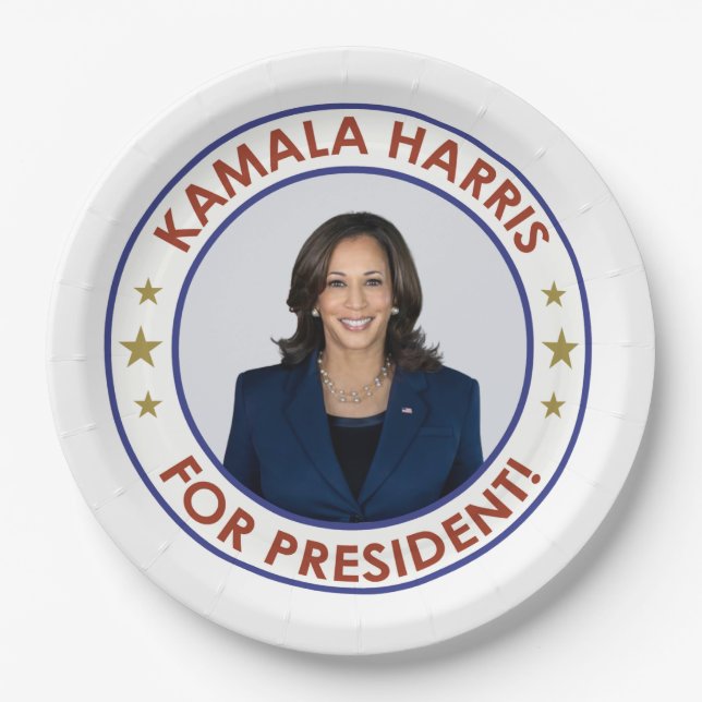 KAMALA HARRIS FOR PRESIDENT! PAPER PLATES (Front)