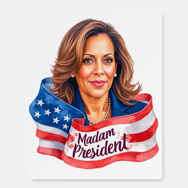 Kamala Harris for President portrait Foam Board (Front)