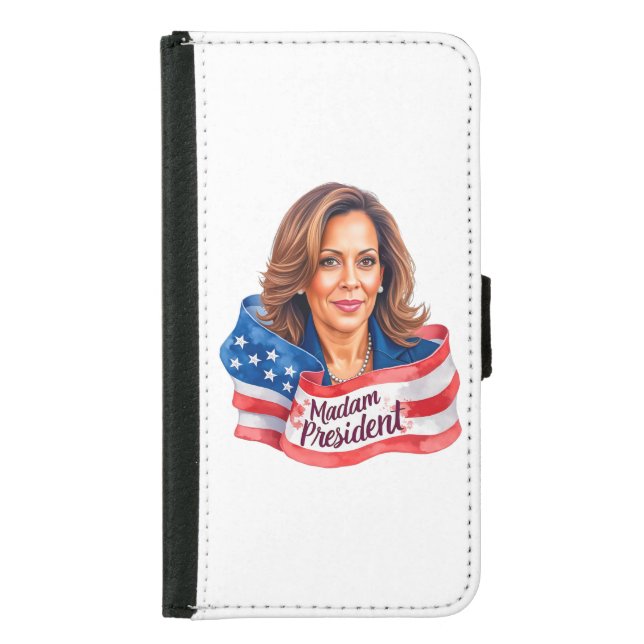 Kamala Harris for President portrait Samsung Galaxy Wallet Case (Front)