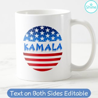Kamala Harris for President USA Flag Custom Text