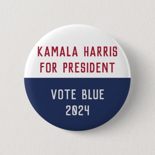 Kamala Harris For President VOTE BLUE Button