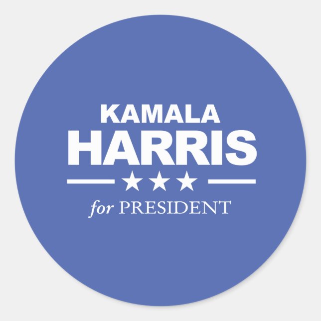 Kamala Harris for President - white - Classic Round Sticker (Front)