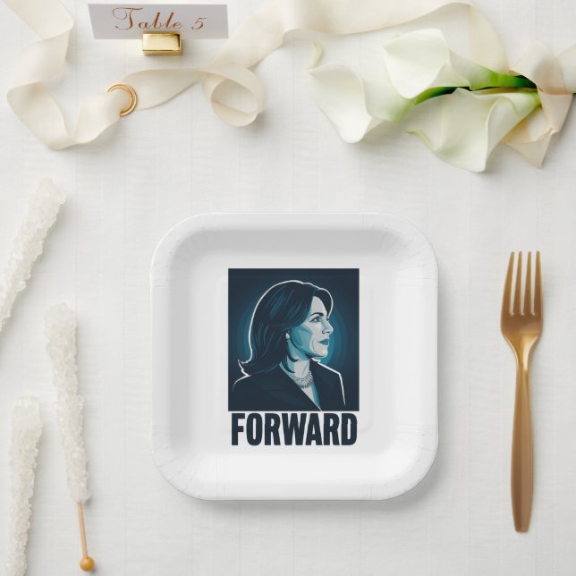 Kamala Harris Forward 2024 Presidential Election  Paper Plates (Wedding)