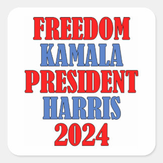 Kamala Harris Freedom square sticker 2024