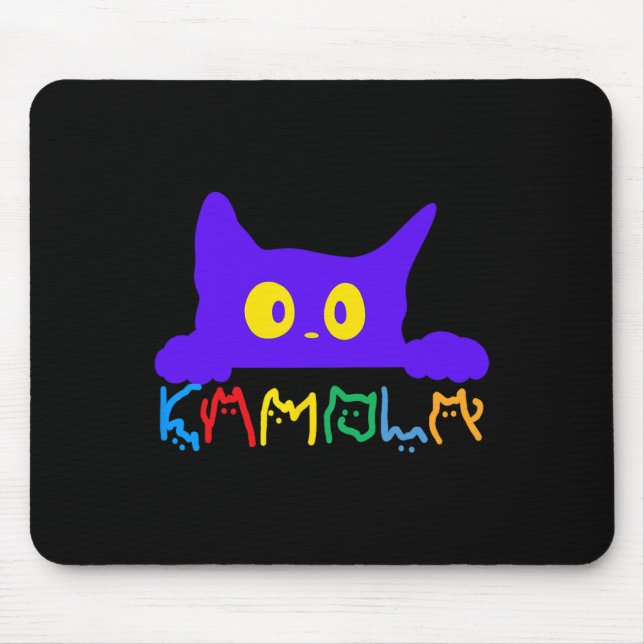 Kamala Harris Funny Cat Lettering Typography Alpha Mouse Pad (Front)