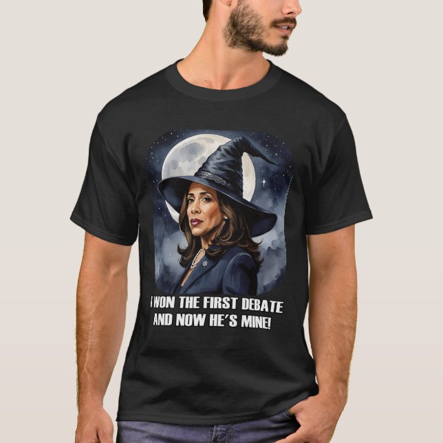 Kamala Harris Funny Debate Election 2024 Won Witch T-Shirt (Front)