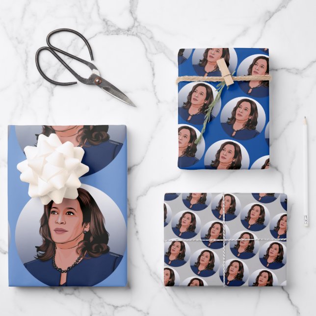 KAMALA HARRIS GIFT WRAPPING PAPER SHEETS (Front)