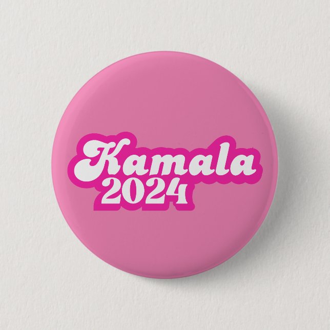 Kamala Harris girly Pink Logo 2024 Button (Front)