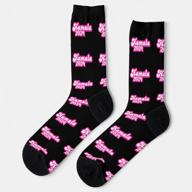 Kamala Harris girly Pink Logo 2024 Socks (Left)
