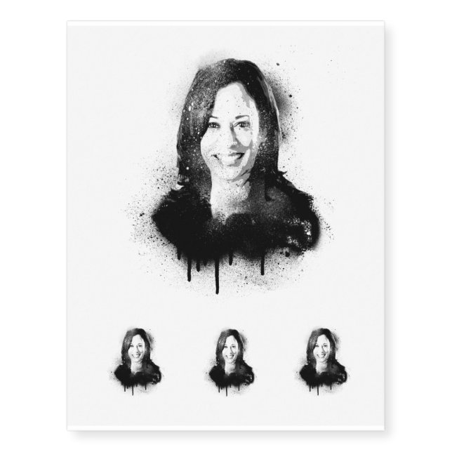 Kamala Harris Graffiti Art Temporary Tattoos (Front)
