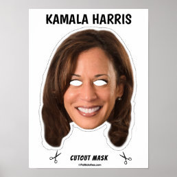 KAMALA HARRIS Halloween Mask Poster